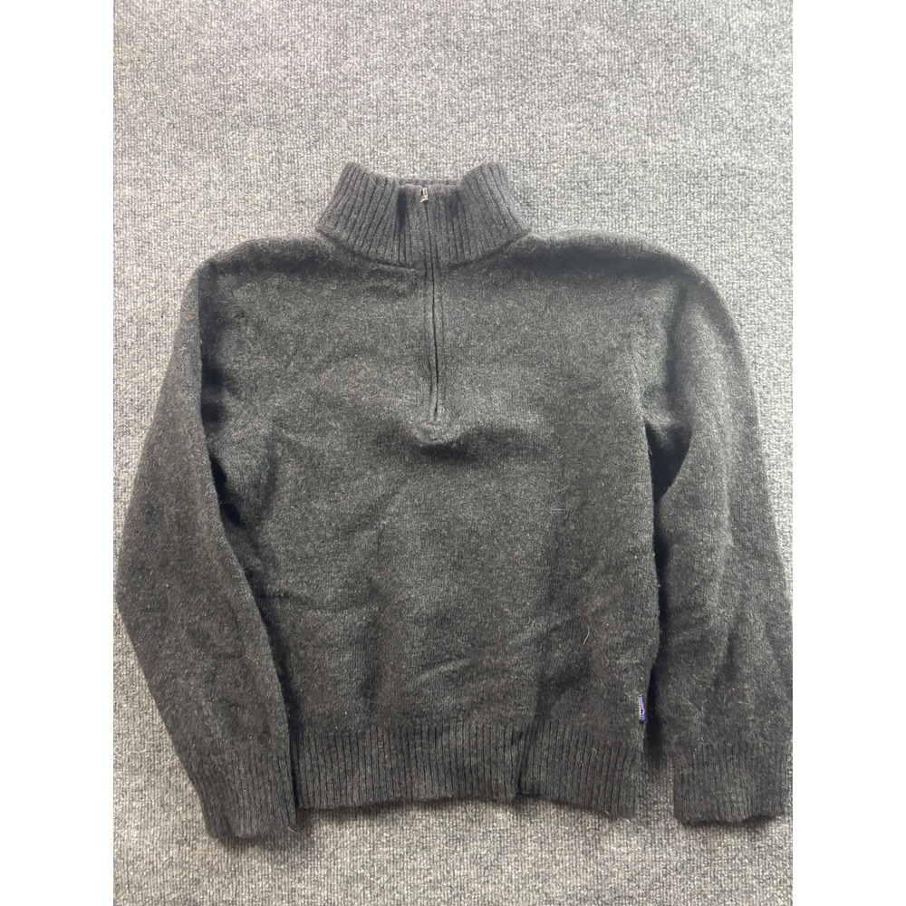 Patagonia Quarter Zip Sweater Mens M Charcoal Grey Wool Blend Pullover